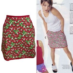 90s B-Sharp Strawberry Print Skirt Featured in Delia's Catalog